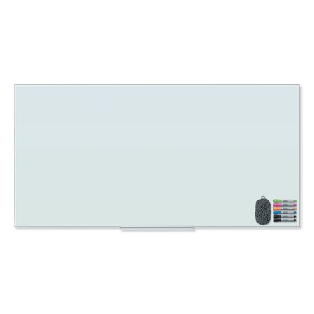 U BRANDS Floating Glass Dry Erase Board, 72 x 36, White 3978U00-01